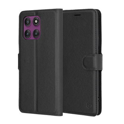 Θήκη για Motorola Edge 60 Pro, Techsuit, Leather Folio, Μαύρη