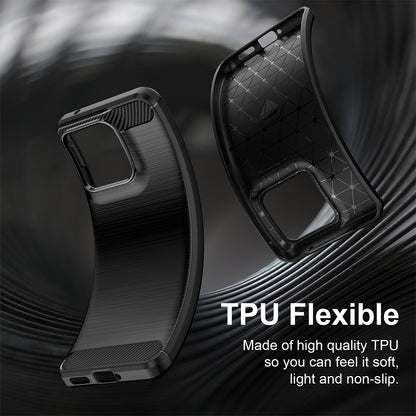 Θήκη για Motorola Edge 70 Fusion, Techsuit, Καρμπόν, Μαύρη