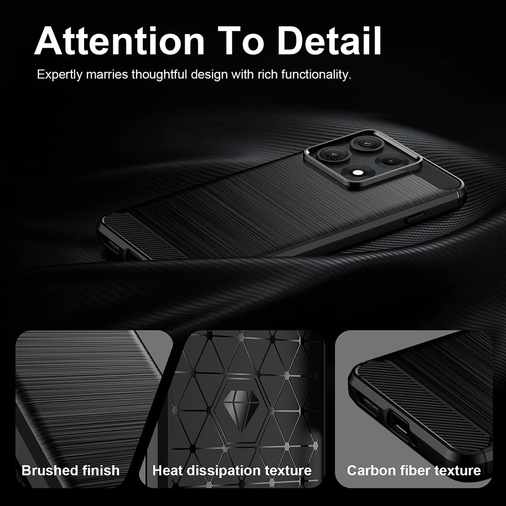 Θήκη για Motorola Edge 70 Max, Techsuit, Carbon, Μαύρο