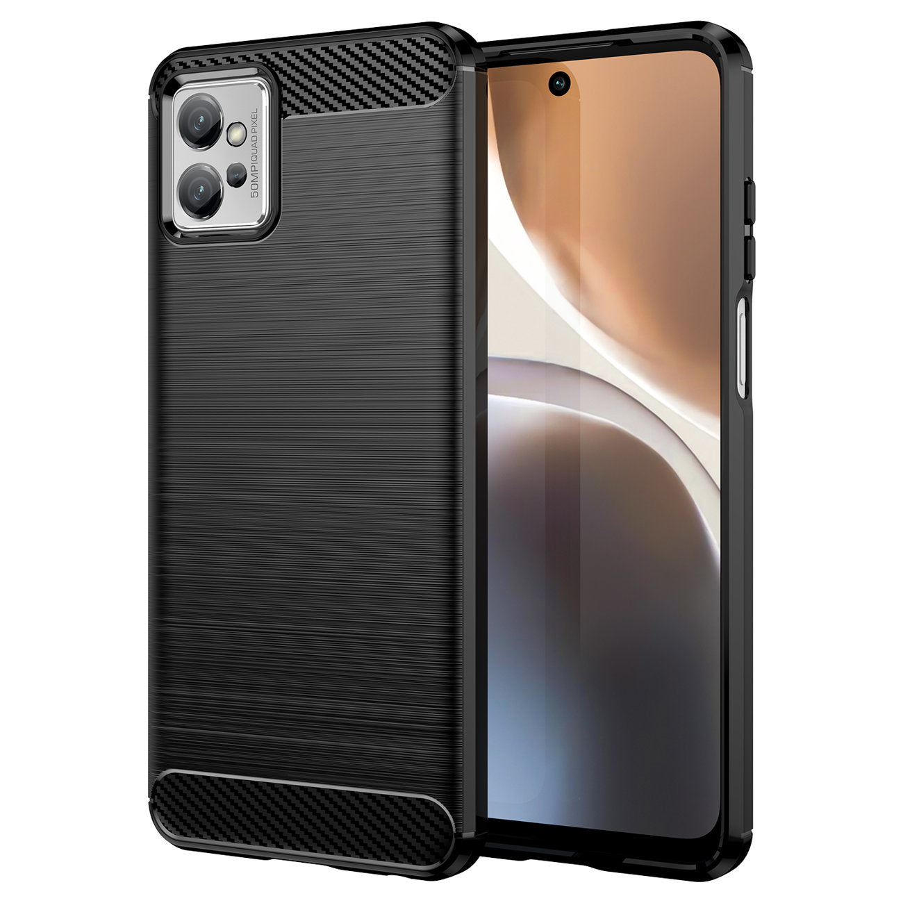 Θήκη για Motorola Moto G56, OEM, Carbon Pro, Μαύρη