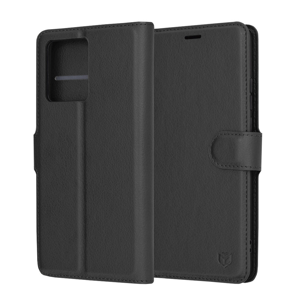 Θήκη για Motorola Moto G86, Techsuit, Leather Folio, Μαύρο