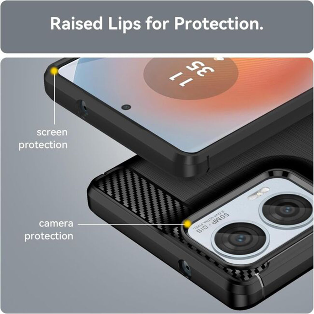 Θήκη για Motorola Moto E15 / G05, Techsuit, Carbon, Μαύρο