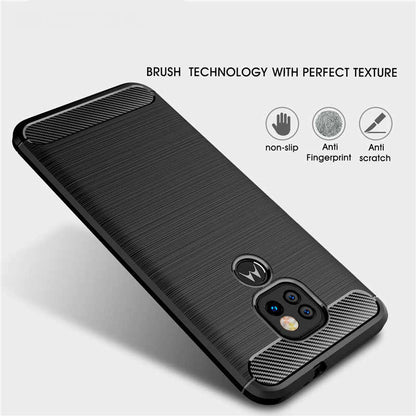 Case for Motorola Moto E7 Plus / G9 Play, Techsuit, Carbon, Black