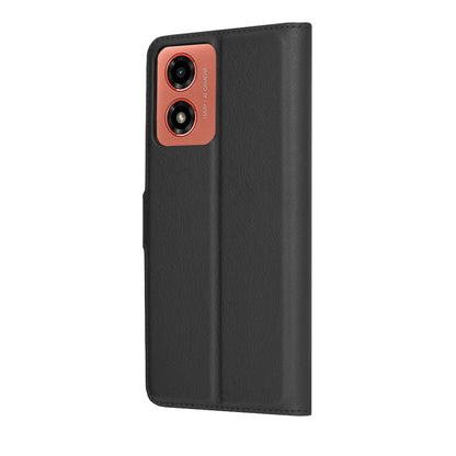 Case for Motorola Moto G04s / E14 / G04 / G24, Techsuit, Leather Folio, Black