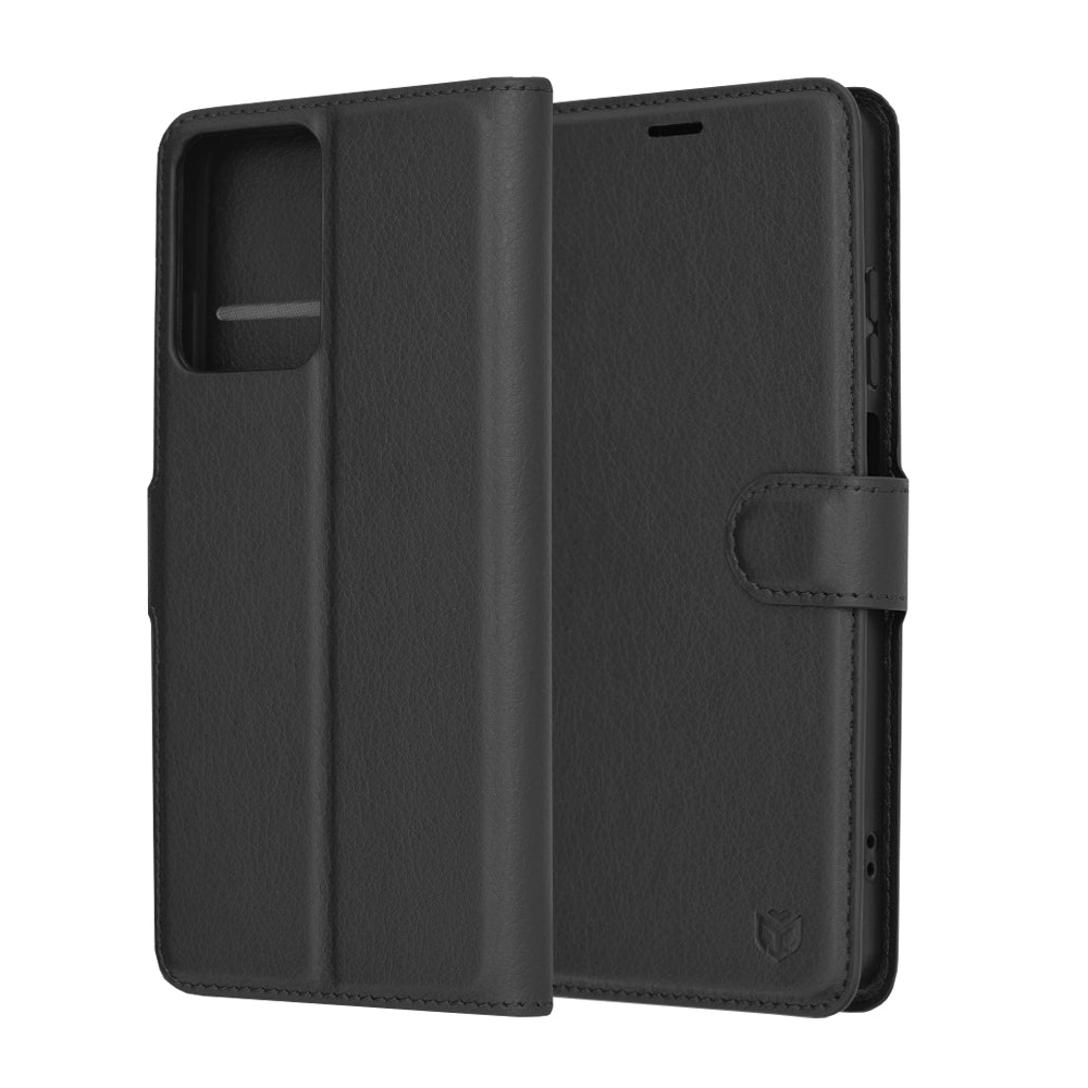 Case for Motorola Moto G04s / E14 / G04 / G24, Techsuit, Leather Folio, Black