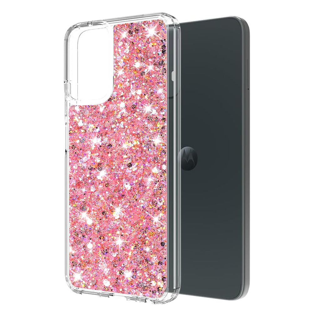 Case for Motorola Moto G14, Techsuit, Sparkly Glitter, Pink