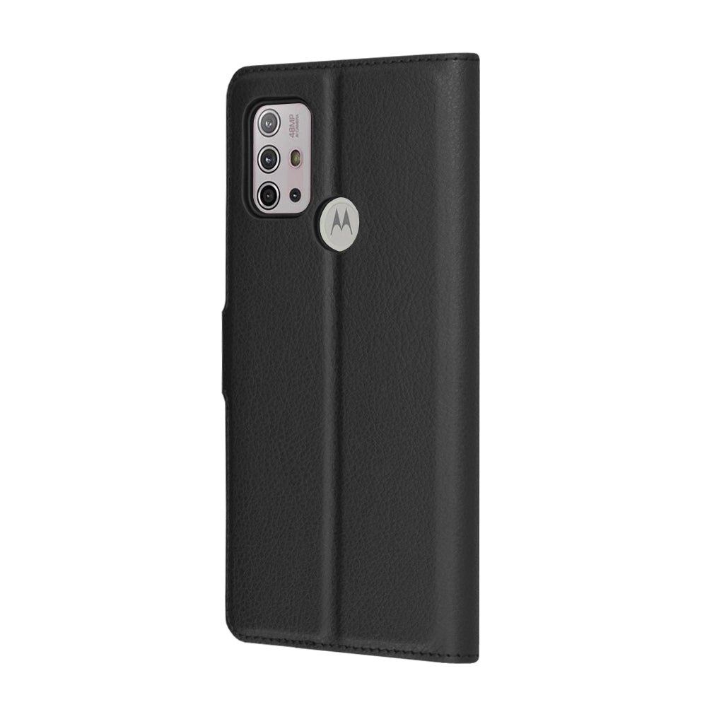 Θήκη για Motorola Moto G30 / G20 / G10, Techsuit, Δερμάτινο Φύλλο, Μαύρο