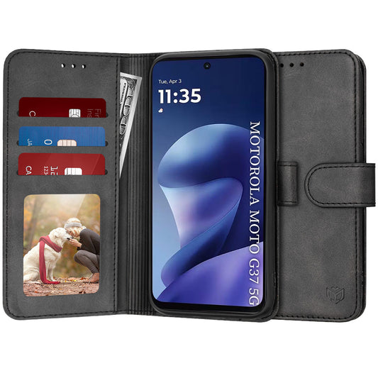 Θήκη για Motorola Moto G47 / G37 Power / G37, Techsuit, Diary Book, Μαύρη