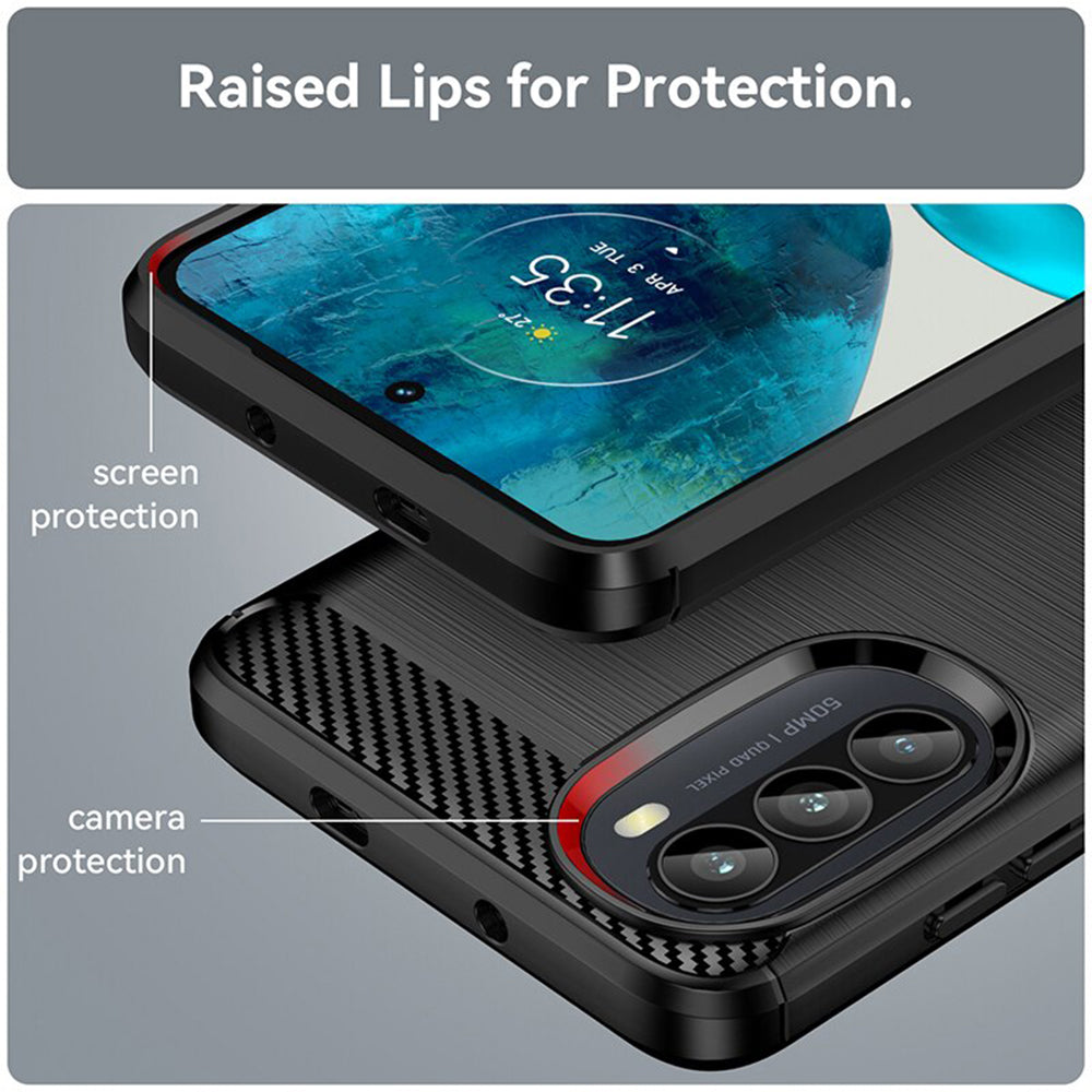 Θήκη για Motorola Moto G52 / G82, Techsuit, Carbon, Μαύρο