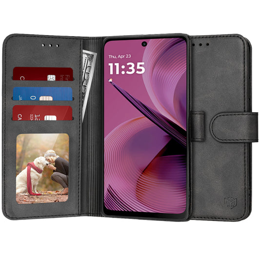 Θήκη για Motorola Moto G55, Techsuit, Diary Book, Μαύρο