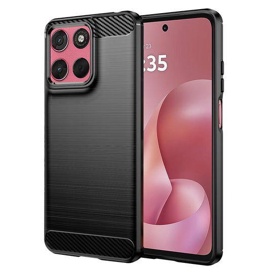 Θήκη για Motorola Moto G67 Power / G57 Power, Techsuit, Καρμπόν, Μαύρη