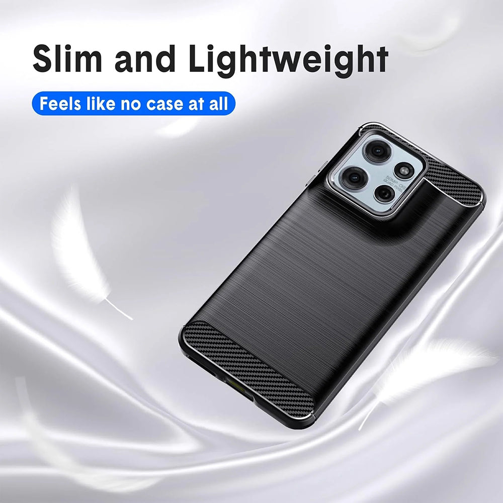 Θήκη για Motorola Moto G67 Power / G57 Power, Techsuit, Καρμπόν, Μαύρη
