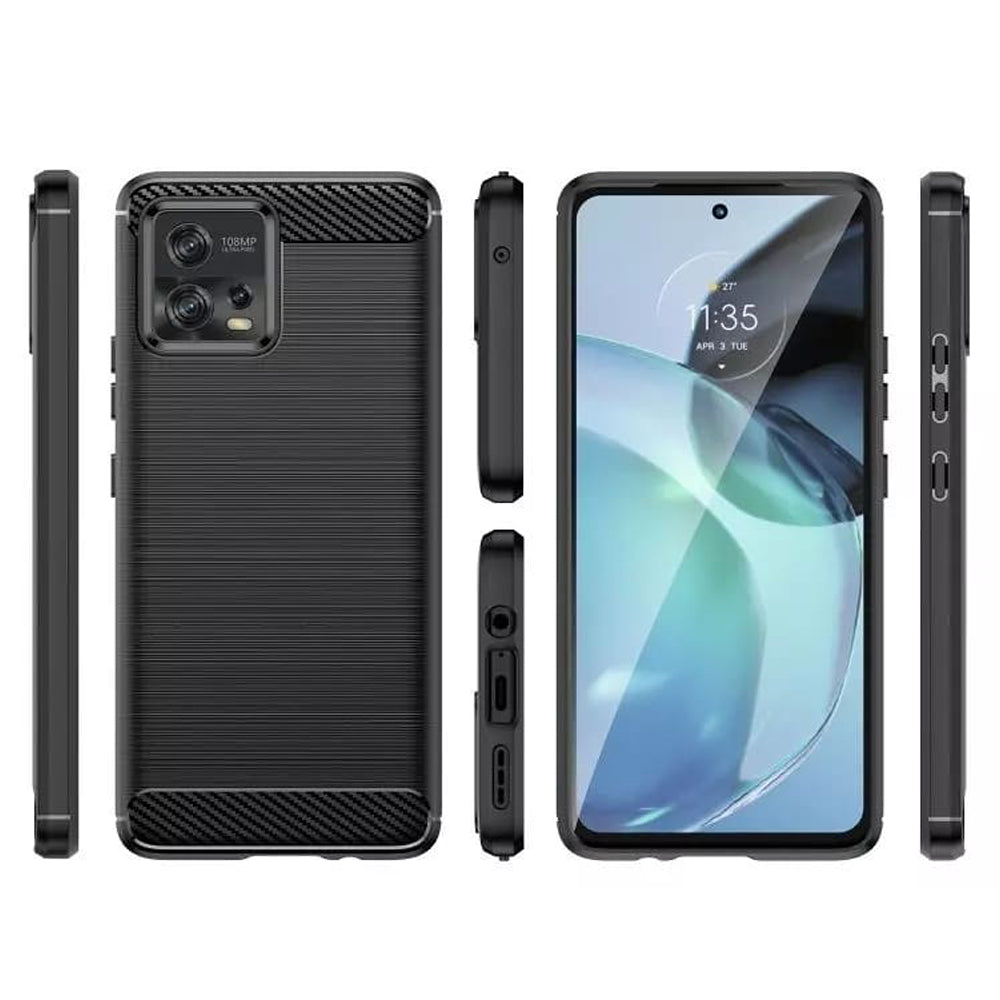 Case for Motorola Moto G72, Techsuit, Carbon, Black