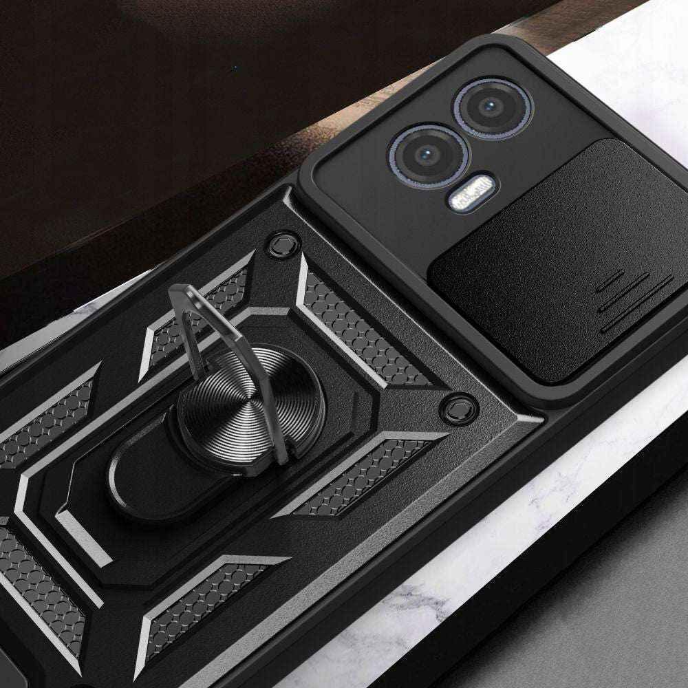 Case for Motorola Moto G73, Techsuit, CamShield, Black