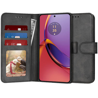 Θήκη για Motorola Moto G84, Techsuit, Diary Book, Μαύρη