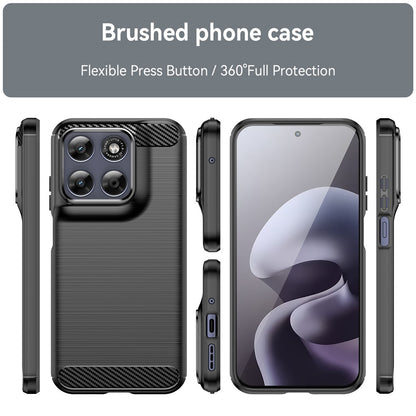 Θήκη για Motorola Moto G87, Techsuit, Carbon, Μαύρο