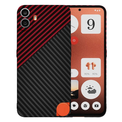 Case for Nothing CMF Phone 1, Techsuit, Carbonite FiberShell, Black Red