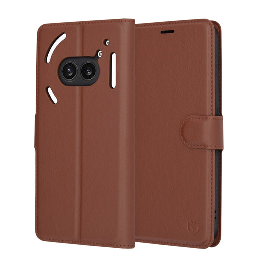 Θήκη για Nothing Phone (2a) Plus / Phone (2a), Techsuit, Δερμάτινο Φύλλο, Καφέ