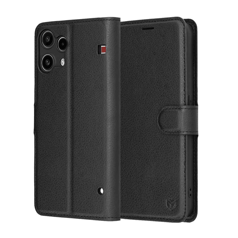 Θήκη για Nothing Phone (3a) Lite, Techsuit, Leather Folio, Μαύρη