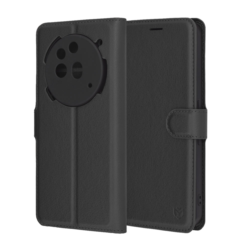 Case for Nothing Phone (3a) Pro, Techsuit, Leather Folio, Black