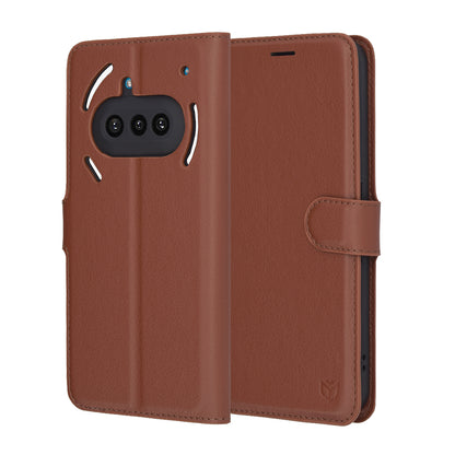 Θήκη για Nothing Phone (3a), Techsuit, Leather Folio, Καφέ