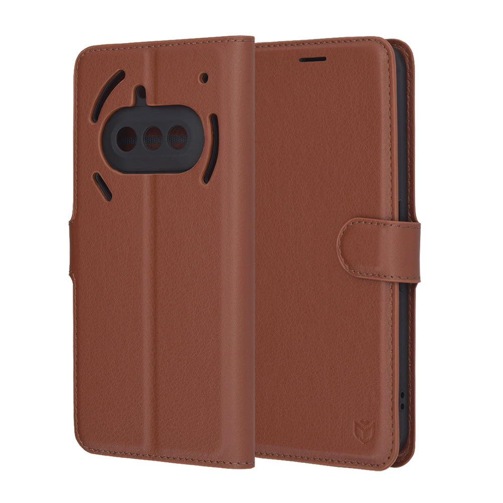 Θήκη για Nothing Phone (3a), Techsuit, Leather Folio, Καφέ