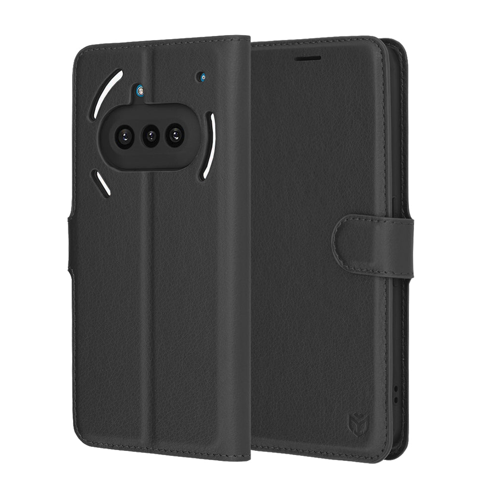Θήκη για Nothing Phone (3a), Techsuit, Leather Folio, Μαύρη