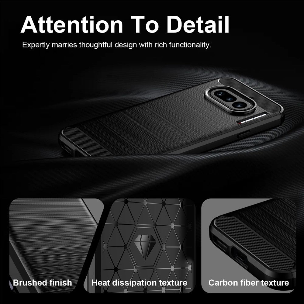 Θήκη για Nothing Phone (4a), Techsuit, Καρμπόν, Μαύρη