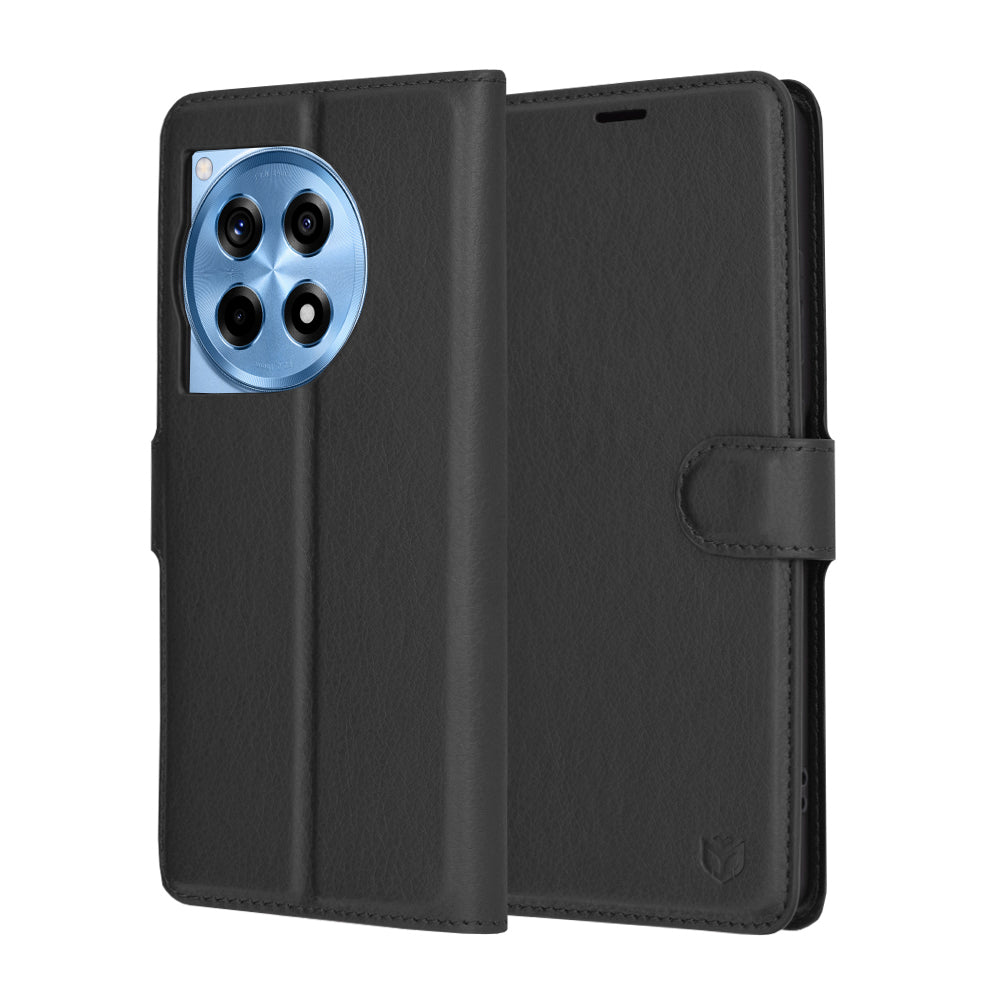 Θήκη για OnePlus 12R, Techsuit, Leather Folio, Μαύρη