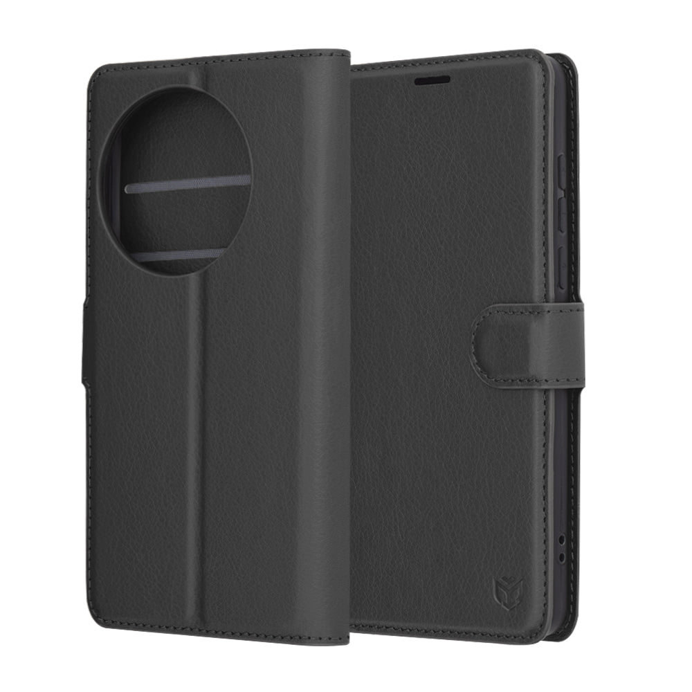 Case for OnePlus 13, Techsuit, Leather Folio, Black