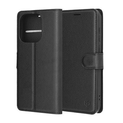 Case for OnePlus 15, Techsuit, Leather Folio, Black