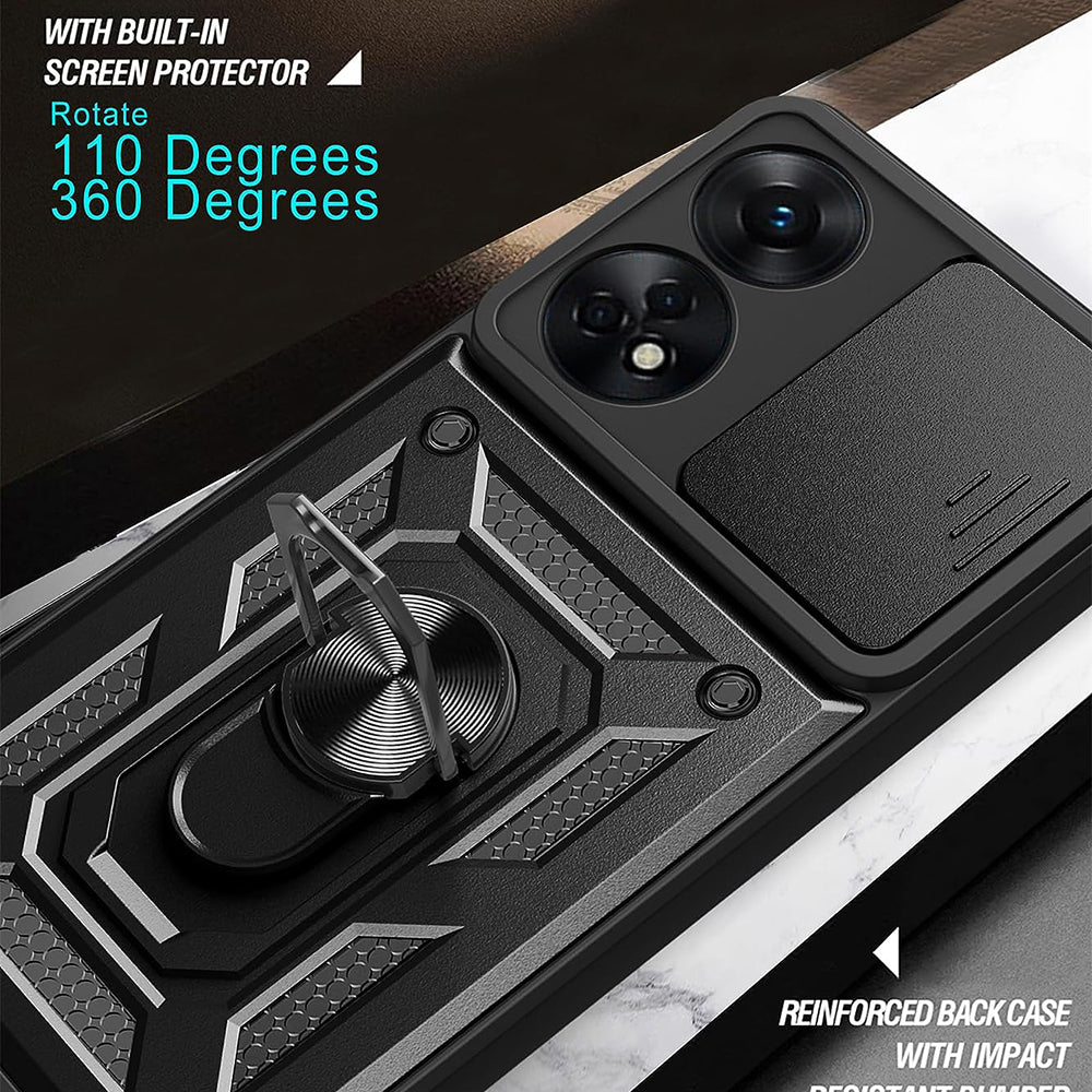 Θήκη για Oppo A98, Techsuit, CamShield, Μαύρη