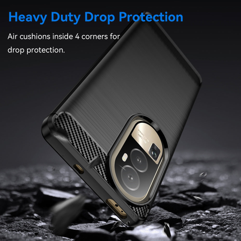 Θήκη για Oppo Reno10 / Reno10 Pro, Techsuit, Carbon, Μαύρο