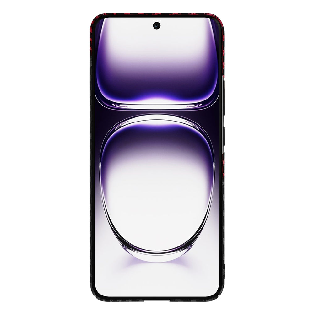 Case for Oppo Reno12, Techsuit, Carbonite FiberShell, Black Red