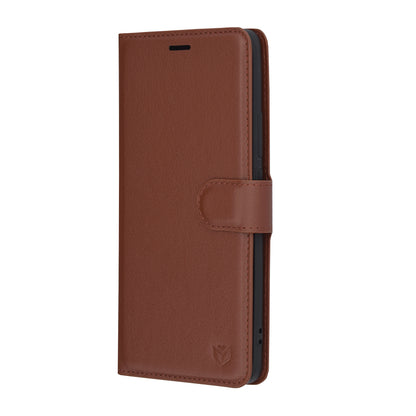 Θήκη για Oppo Reno12, Techsuit, Δερμάτινο Φύλλο, Καφέ