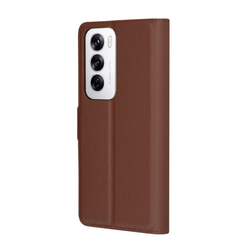 Θήκη για Oppo Reno12, Techsuit, Δερμάτινο Φύλλο, Καφέ