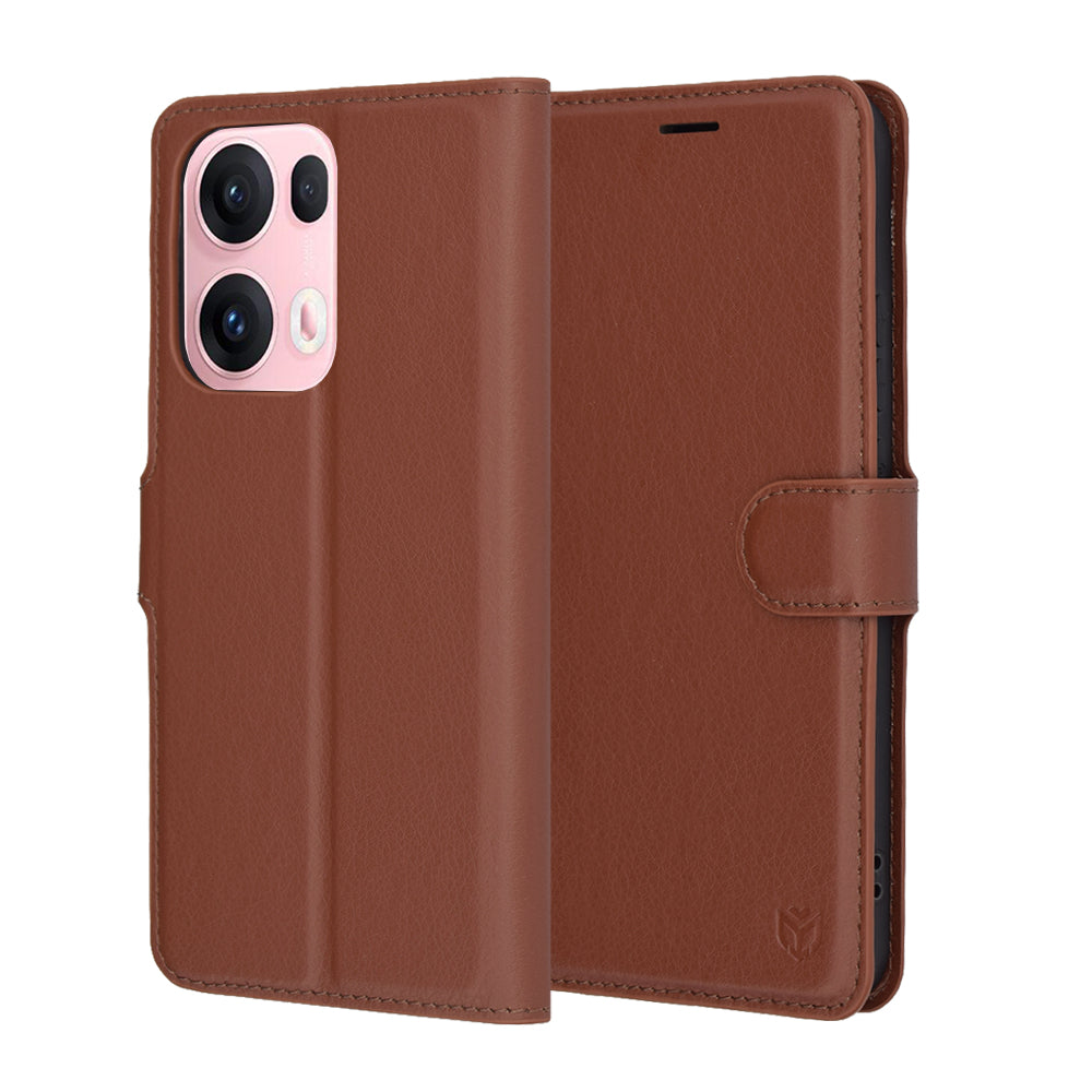 Θήκη για Oppo Reno13 Pro, Techsuit, Leather Folio, Καφέ