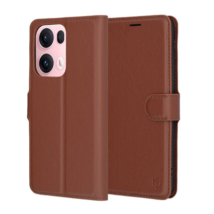 Θήκη για Oppo Reno13 Pro, Techsuit, Leather Folio, Καφέ