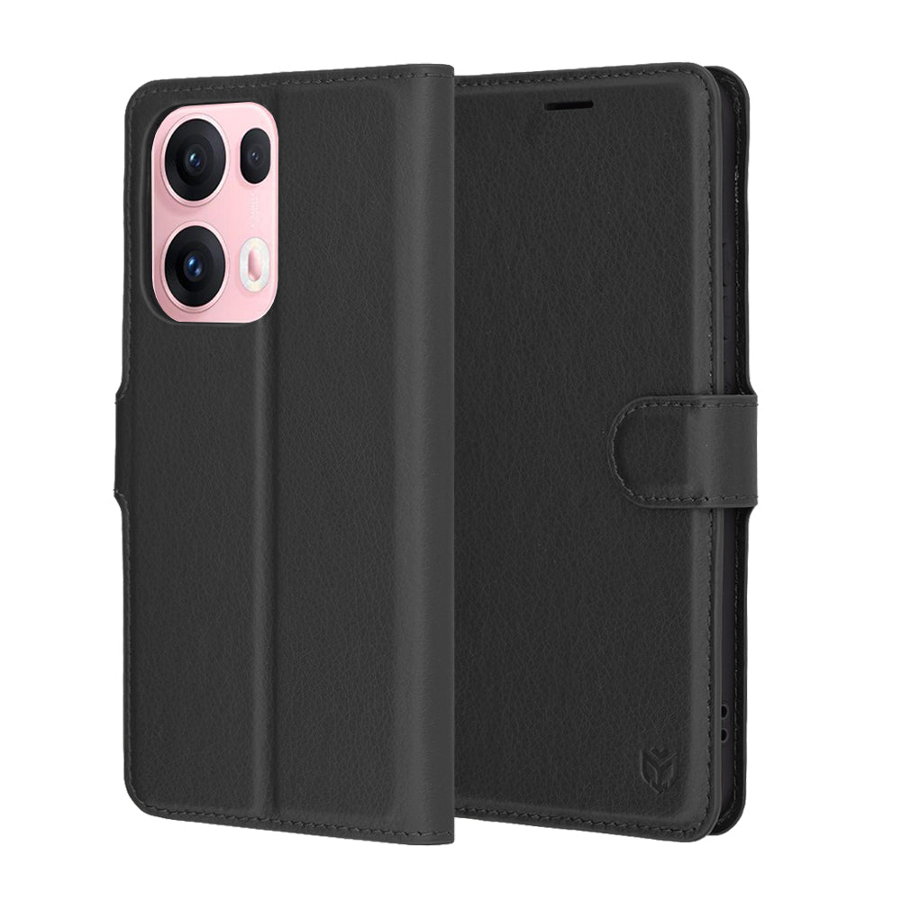 Θήκη για Oppo Reno13 Pro, Techsuit, Leather Folio, Μαύρη