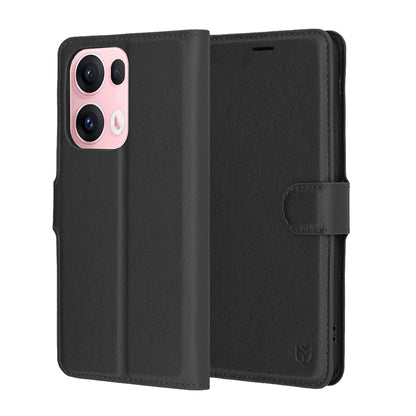 Θήκη για Oppo Reno13 Pro, Techsuit, Leather Folio, Μαύρη
