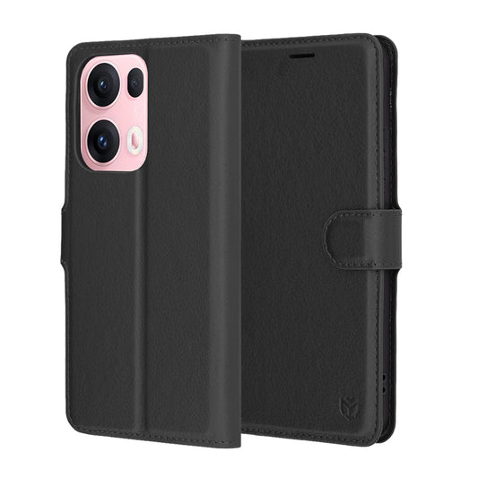Θήκη για Oppo Reno13 Pro, Techsuit, Leather Folio, Μαύρη