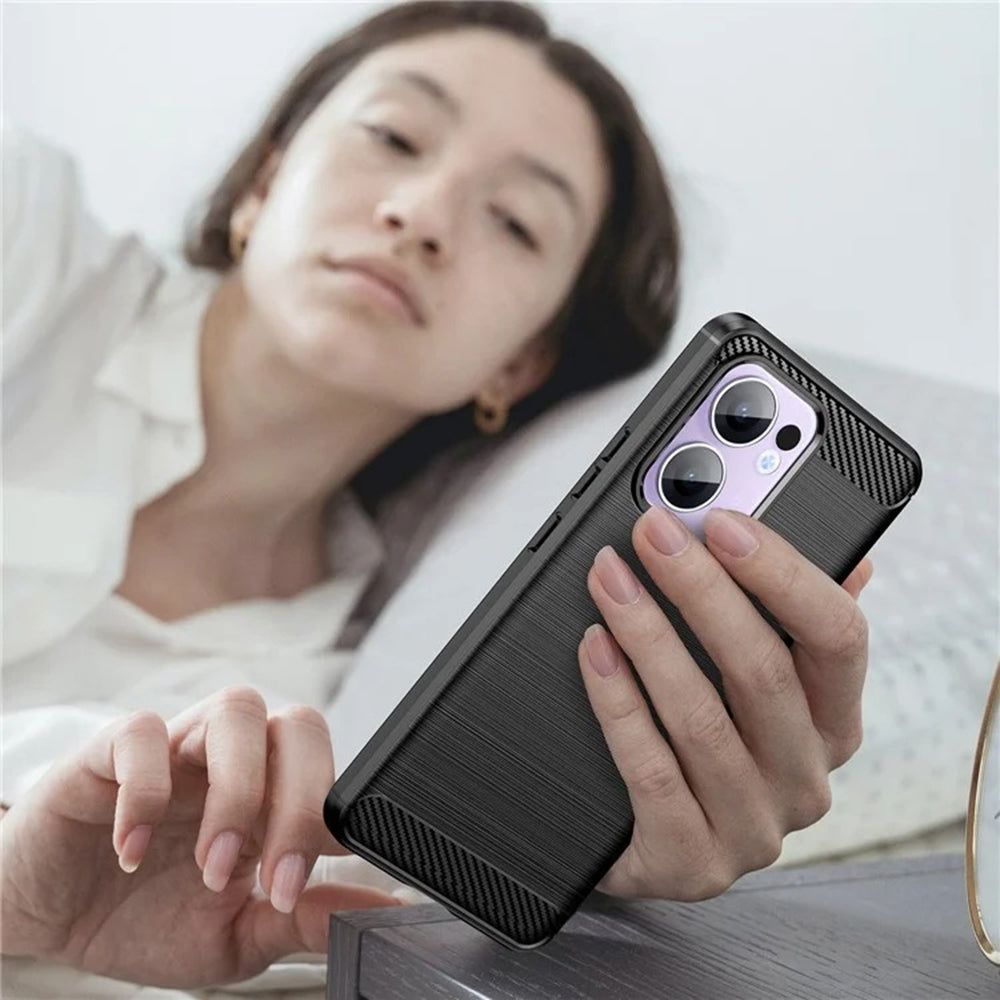 Case for Oppo Reno13, Techsuit, Carbon, Black