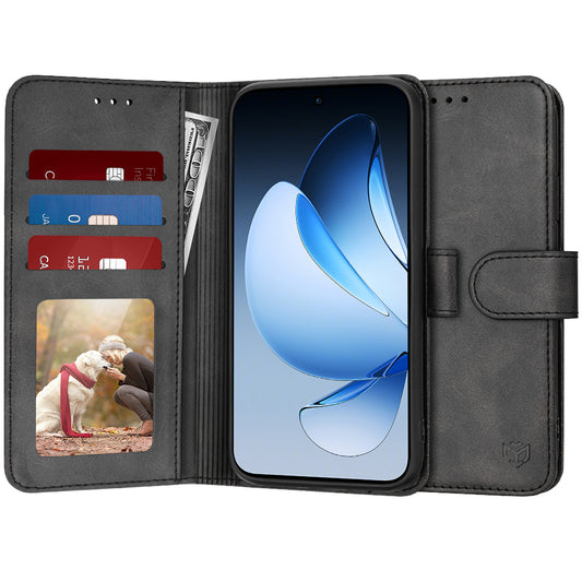 Θήκη για Oppo Reno13, Techsuit, Diary Book, Μαύρη
