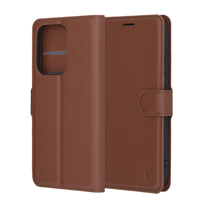 Case for Oppo Reno13, Techsuit, Leather Folio, Brown
