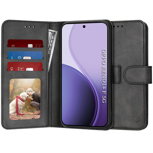 Θήκη για Oppo Reno14 FS 5G / Reno14 F, Techsuit, Diary Book, Μαύρη