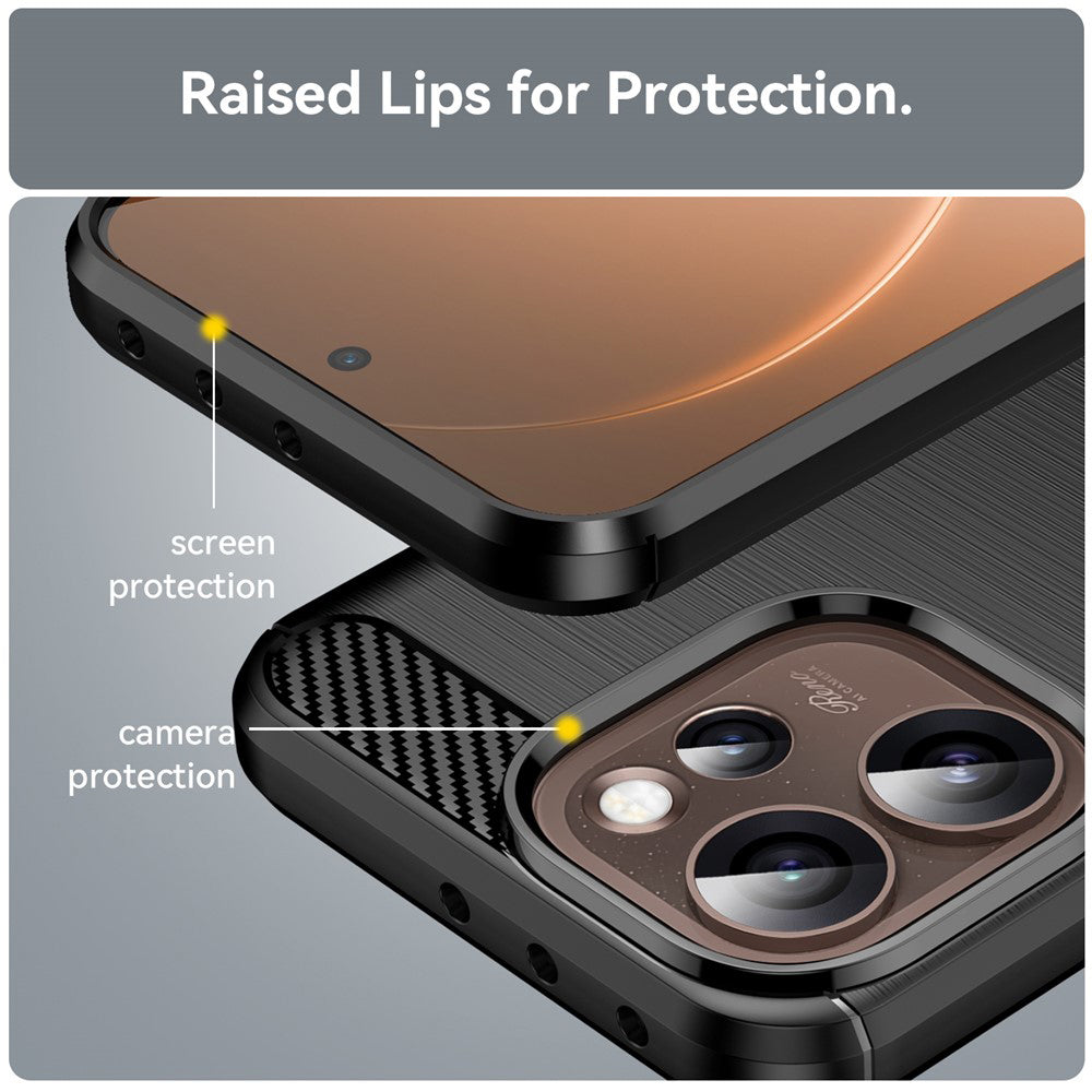 Θήκη για Oppo Reno15 Pro Max, Techsuit, Καρμπόν, Μαύρη