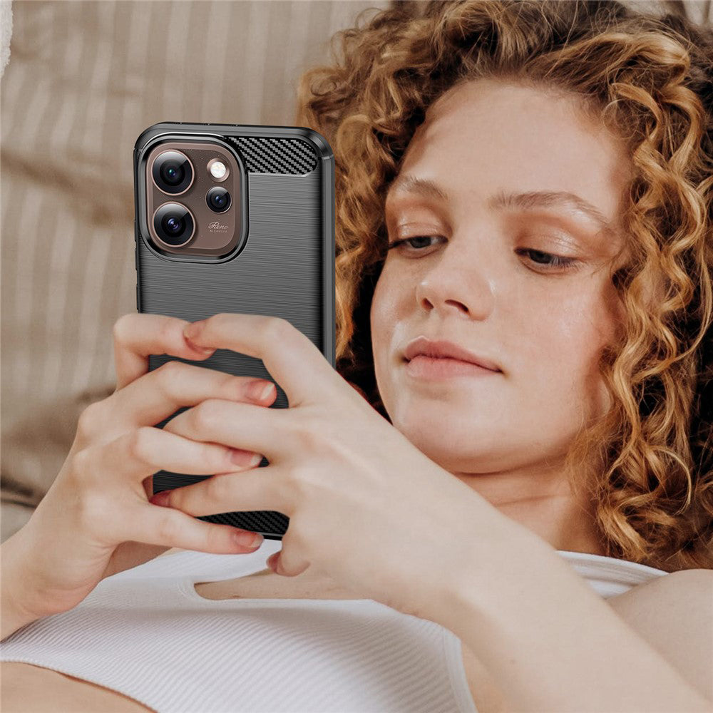 Θήκη για Oppo Reno15 Pro Max, Techsuit, Καρμπόν, Μαύρη