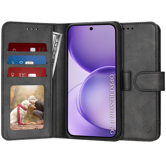 Θήκη για Oppo Reno16 F / Reno16 FS, Techsuit, Diary Book, Μαύρη