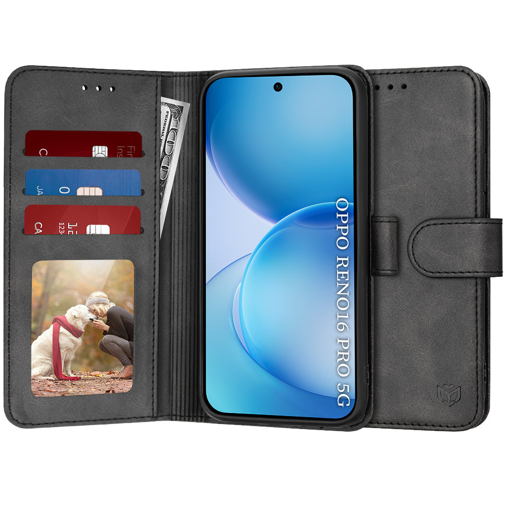 Θήκη για Oppo Reno16 Pro, Techsuit, Diary Book, Μαύρη