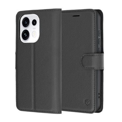 Θήκη για Oppo Reno16 Pro, Techsuit, Leather Folio, Μαύρη
